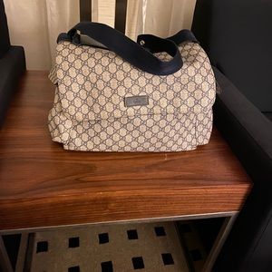 Authentic Gucci Tan GG Supreme Diaper Bag
